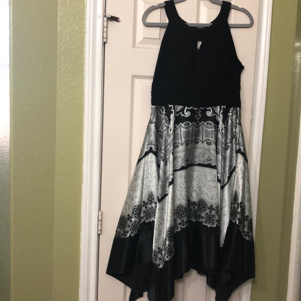 Handkerchief style silk party dress